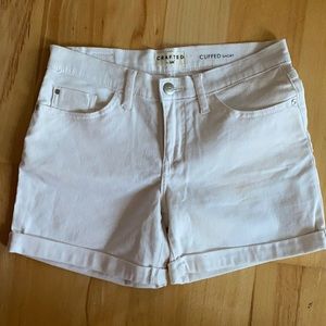Crafted by Lee White Cuffed Denim Shorts Size 4